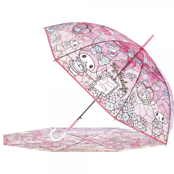 산리오 스테인드글라스 자동 장우산 마이멜로디 이미지