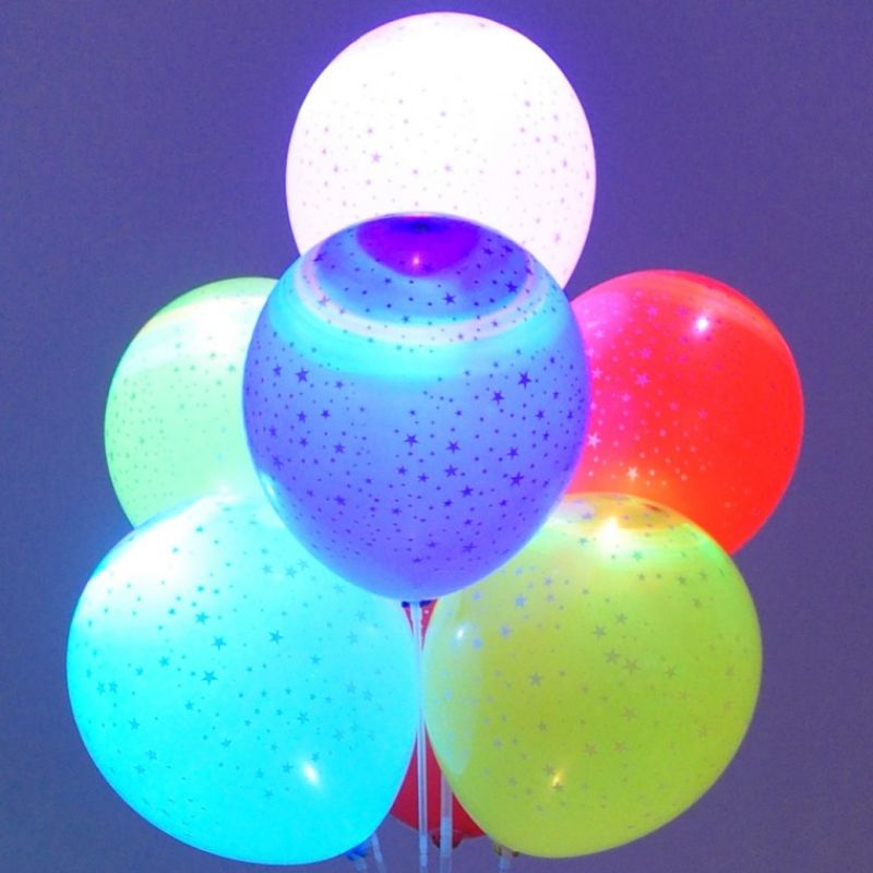 LED라이트풍선(미니스타)4개입 생일 파티 풍선 장식 이미지