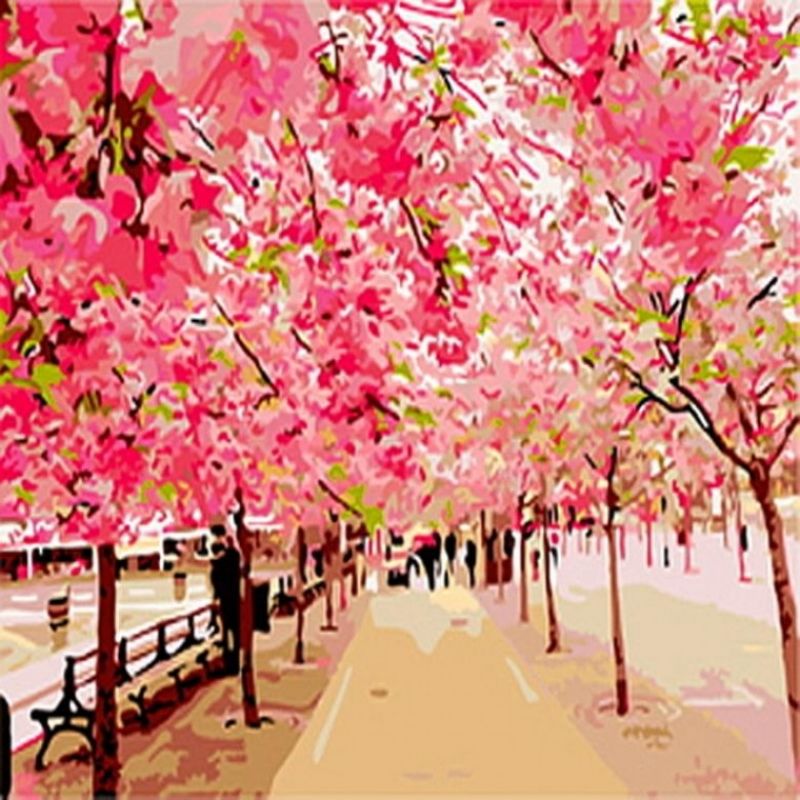 40000 피포페인팅 B389 만개한벚꽃나무 DIY명화그리기 이미지