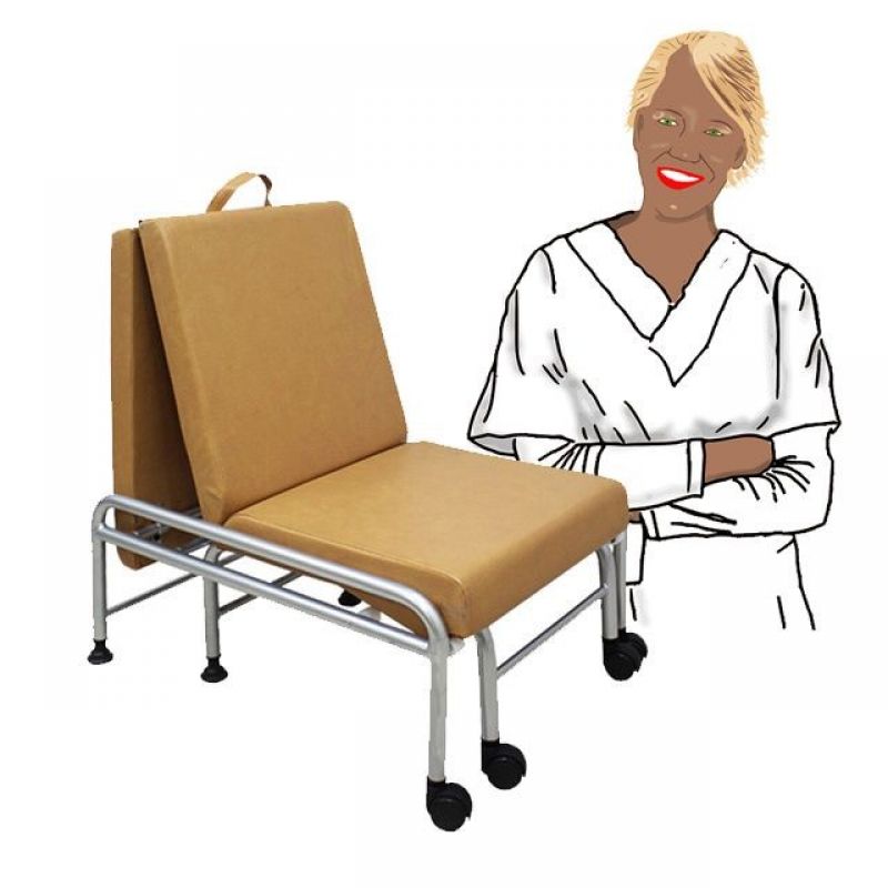 실버 의자 및 침대로 사용 가능한 보호자용 접이식 침대 이미지