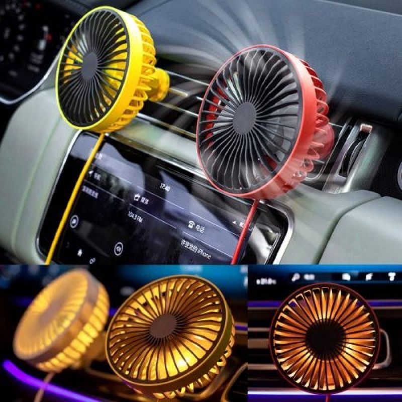 차량용 LED 써큘레이터 송풍구형 선풍기 에어컨바람 LED조명 카팬 이미지
