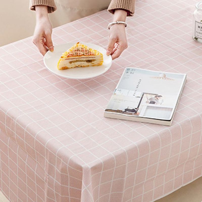 핑크 PEVA 식탁보 체크 파티테이블 식탁커버 파티용품 이미지