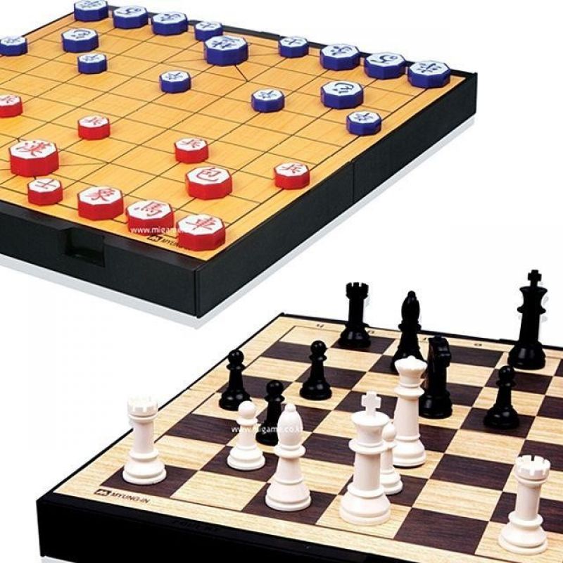 자석놀이 체스장기290mm x 285mm 보드게임 접이식 게임 지능개발 놀이 오목 이미지
