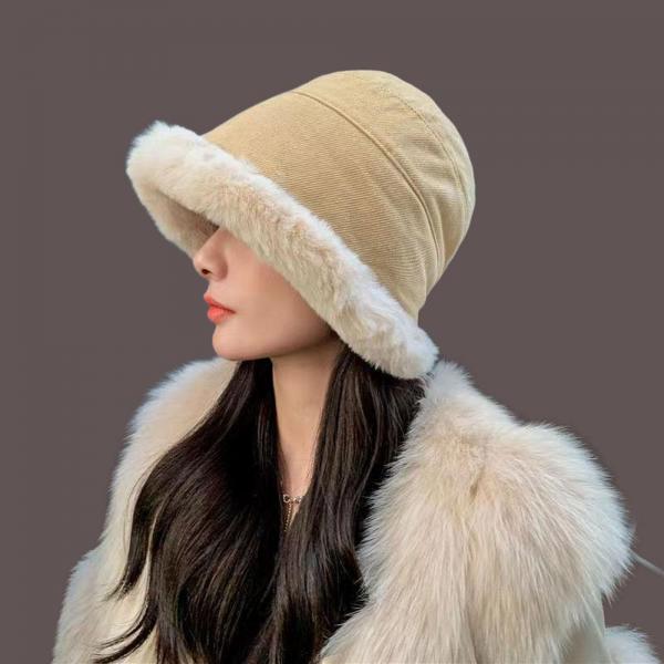 겨울 버킷햇 털 모자 여성 방한모자 이미지