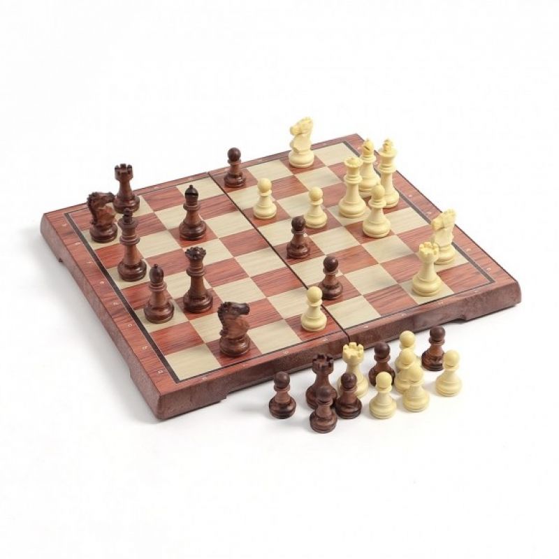 앤티크 접이식 자석 체스(28x24.5cm) (브라운+아이보리) 이미지