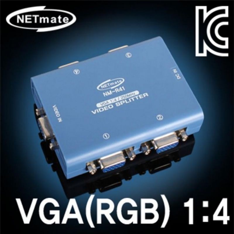강원전자 NETmate NM R41 VGA RGB 1대4 모니터 분배기 250MHz 이미지