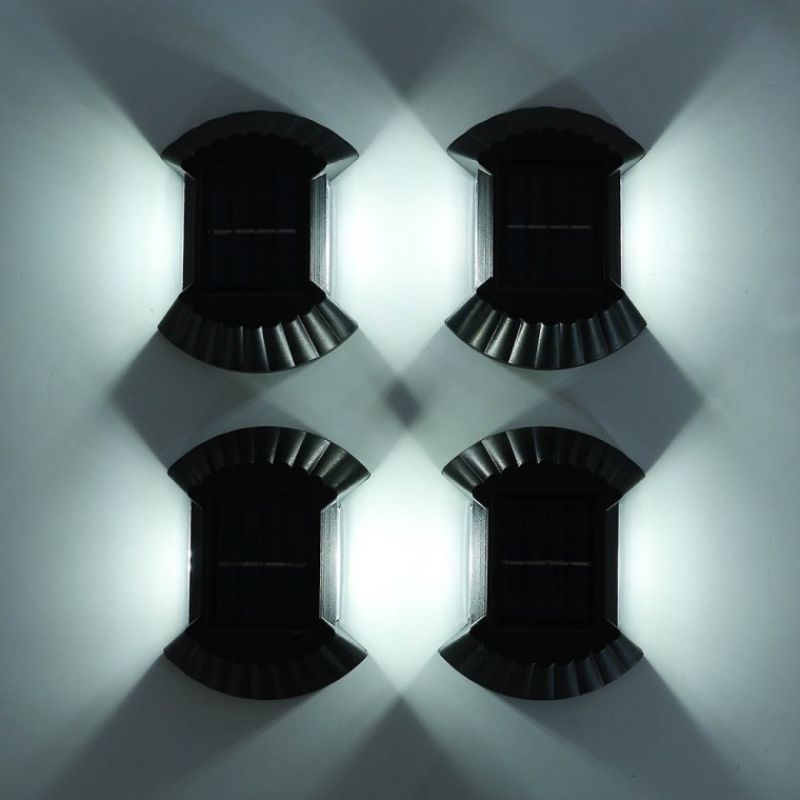 LED 물결 태양광 벽부등 4p세트(백색) 이미지