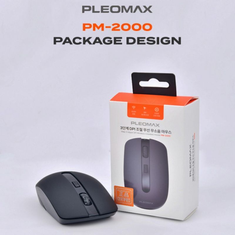 플레오맥스 무소음 무선마우스 PM-2000 컴퓨터마우스 노트북마우스 pc마우스 이미지