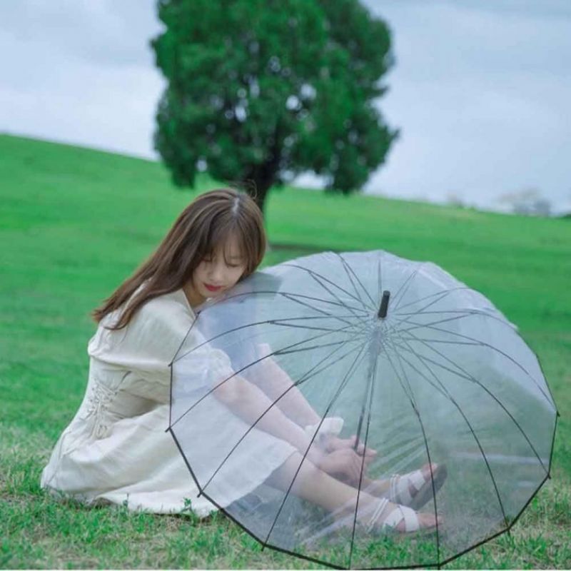 안심 투명 우산 태풍 가벼운 튼튼한 비닐 장우산 이미지