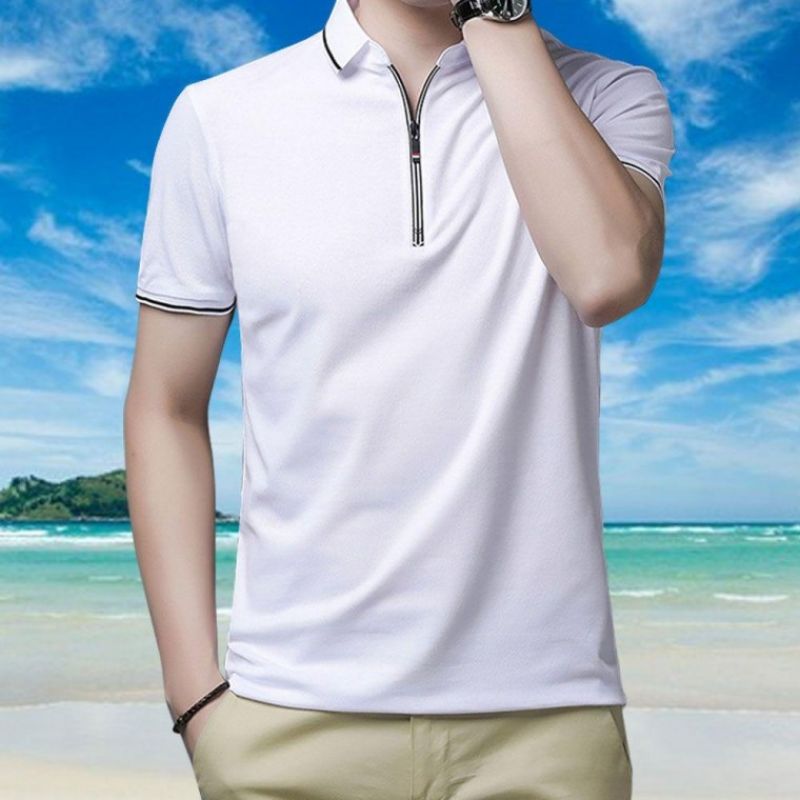 남자 티셔츠 골프 피케 유니폼 봄 여름 카라넥 반팔 이미지