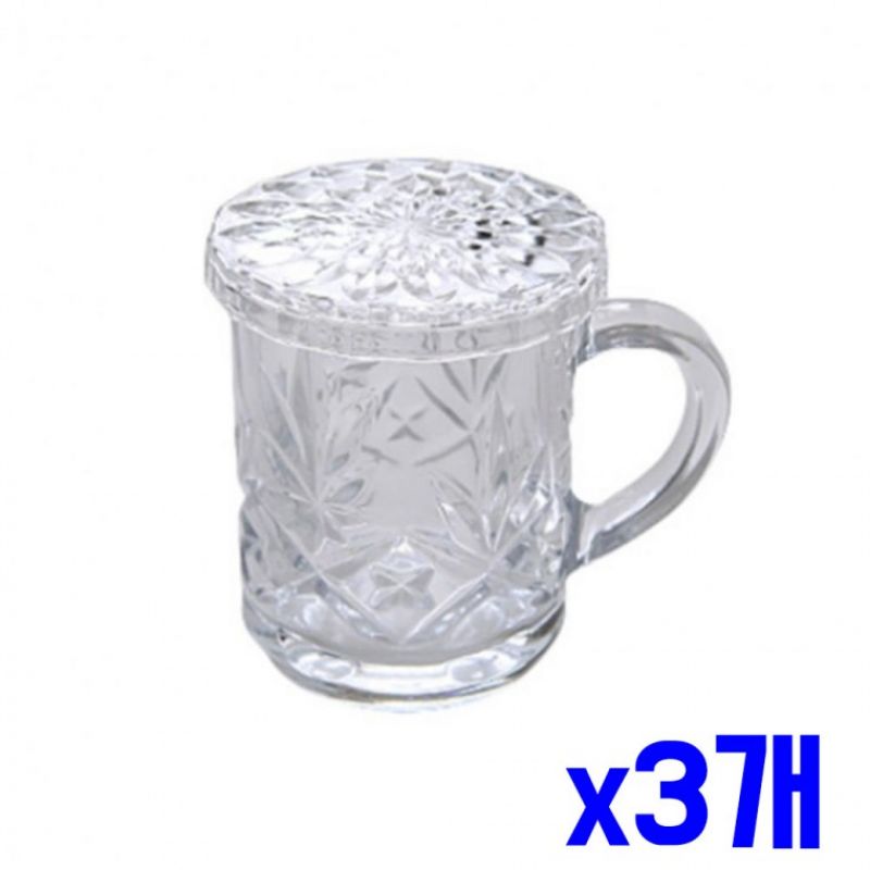 크리스탈 뚜껑 머그 x3개 커피컵 머그컵 머그잔 물컵 이미지