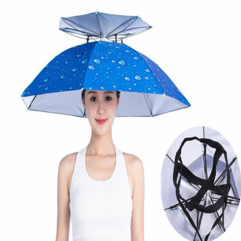 양손의자유 더블 핸즈프리 모자 우산 양산 D10876 이미지