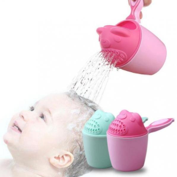 아기 머리 씻기 조리개 목욕 바가지 욕실 물바가지 이미지