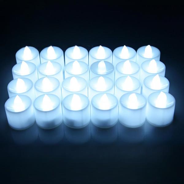 LED 무드등 촛불 양초 티라이트 기념일 프로포즈 생일 화이트색 이미지