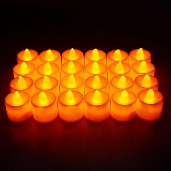 LED 무드등 촛불 양초 티라이트 기념일 프로포즈 생일 노랑 이미지