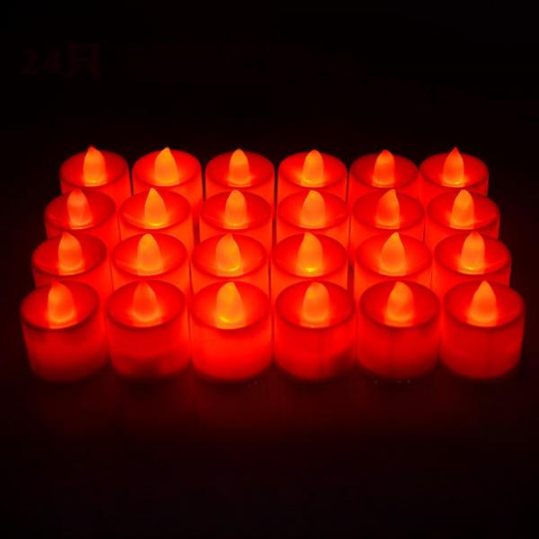 LED 무드등 촛불 양초 티라이트 기념일 프로포즈 생일 빨강 이미지