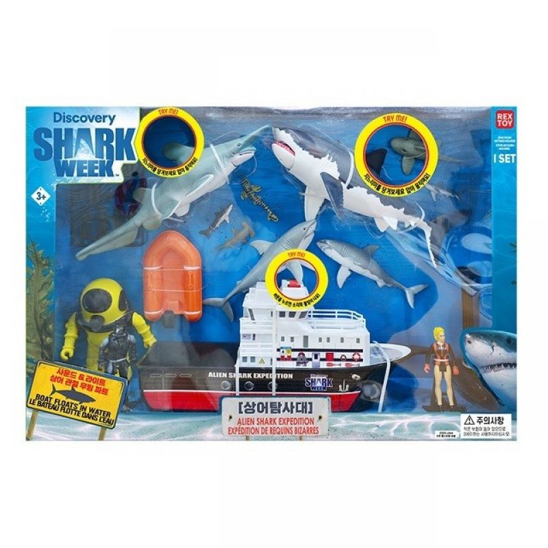 상어 탐사대 불빛 효과음 다양한 상어 피규어 어류장난감 모형장난감 고래모형 이미지