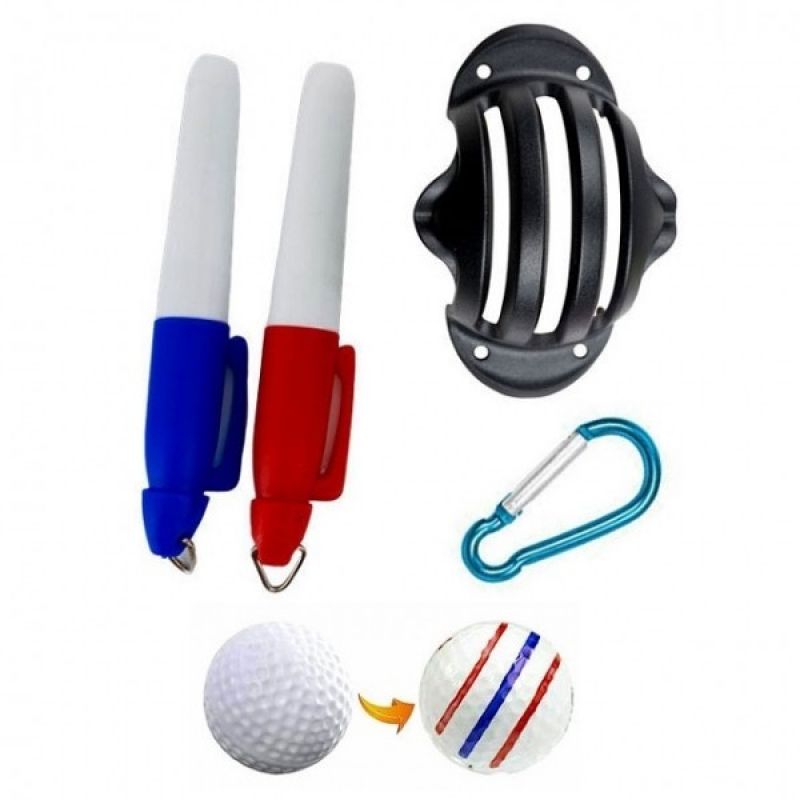 골프용품 골프공 라이너 줄긋기용 세트 펜2p+카라비너 포함 필드용품 이미지