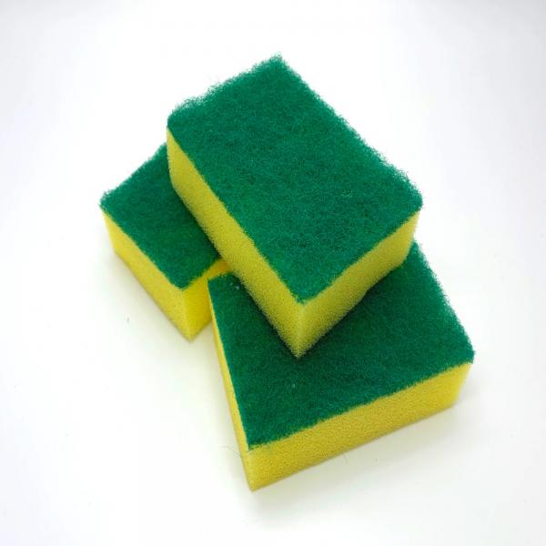 사각 큐브모양 수세미 초록색 이미지