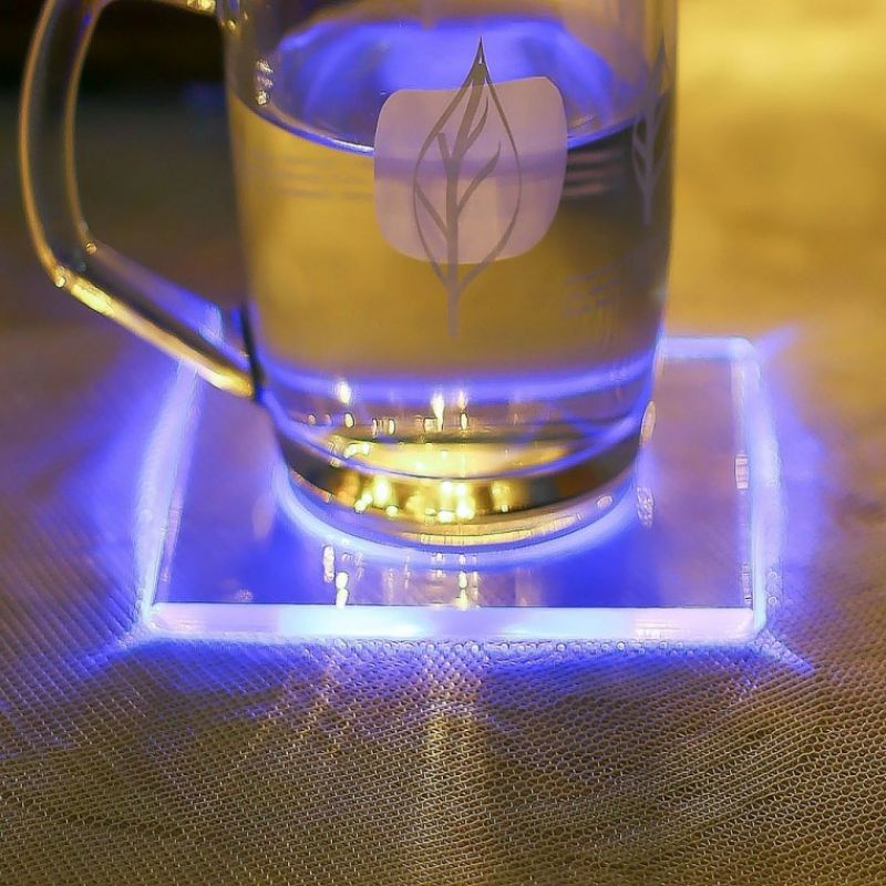 홈파티 사각 LED 컵받침(10x10cm) (컬러) 이미지