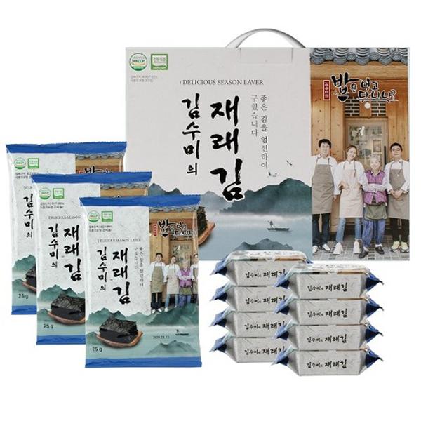 김수미의 재래김 중 (전장 3봉, 도시락 8봉) 선물세트 이미지
