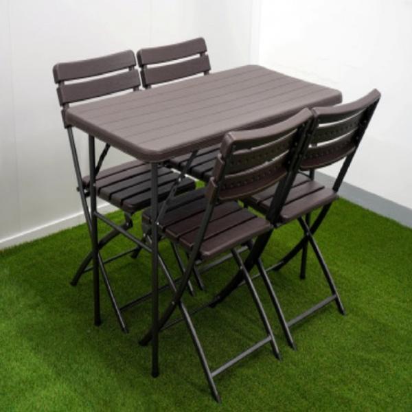 브로몰딩 일자형 폴딩 테이블 1200 가판대 이동식 플라스틱 책상 의자 다이소 코스트코 이케아 야외용 캠핑 이미지