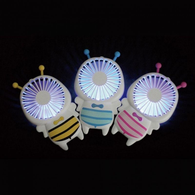 직장인선풍기 핸드 미니선풍기 직장신 미니책상선풍기 LED 충전선풍기 휴대용 꿀벌 직장인책상 이미지