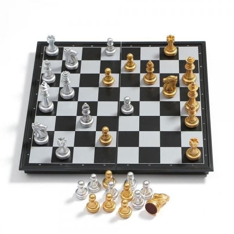 앤티크 접이식 자석 체스 두뇌훈련 체스게임세트 접이식체스 두뇌훈련게임 고급체스 휴대용체스판 이미지