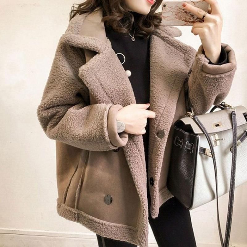 숏코트 재킷 레트로 청잠바 숏패딩 멋쟁이 청자켓 야상점퍼 양털 바람막이 겨울잠바 여성점퍼  이미지
