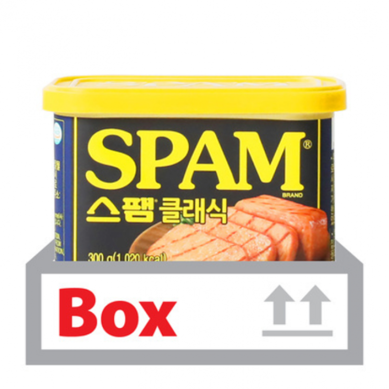 백설 스팸클래식(뚜껑캡8개) 300g 24ea(박스) 대용량 급식용 햄 이미지