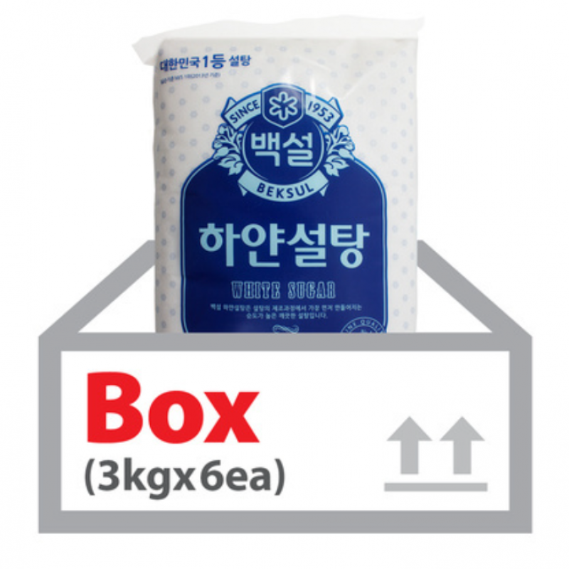 CJ백설 하얀설탕 3kg 6ea(포대) 백설탕 대용량 이미지