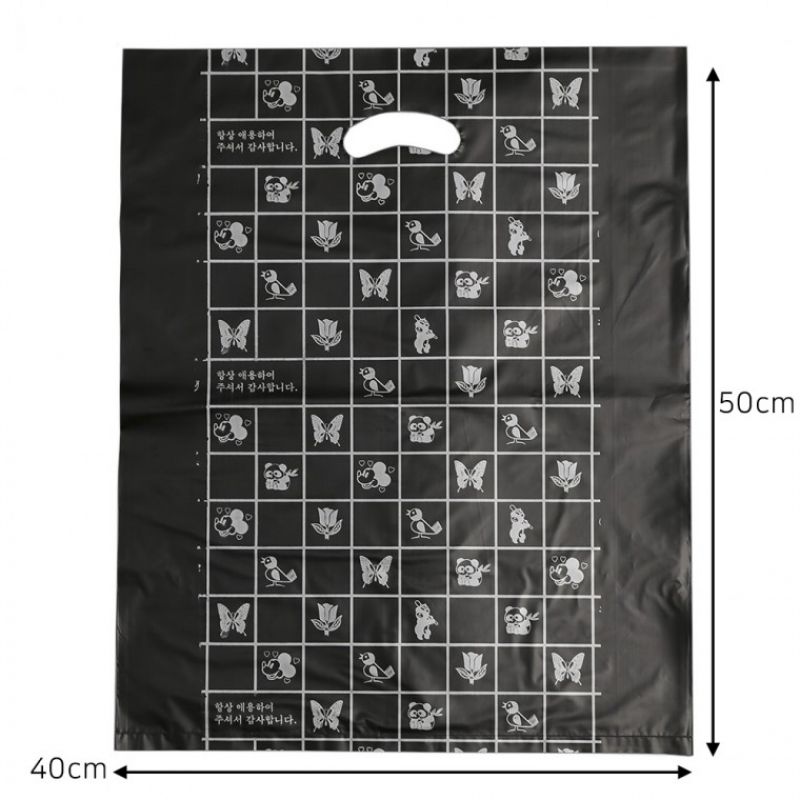 100p 양장비닐봉투(검정)(40x50cm) 의류봉투 이미지